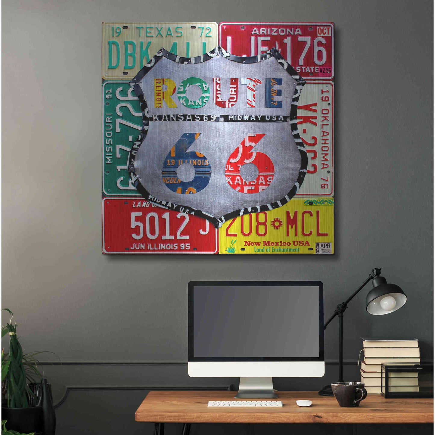 Luxe Metal Art 'Route 66 Edition 3' by Design Turnpike, Metal Wall Art,36x36