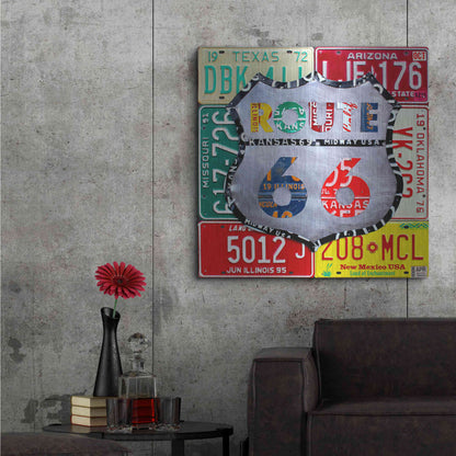Luxe Metal Art 'Route 66 Edition 3' by Design Turnpike, Metal Wall Art,36x36