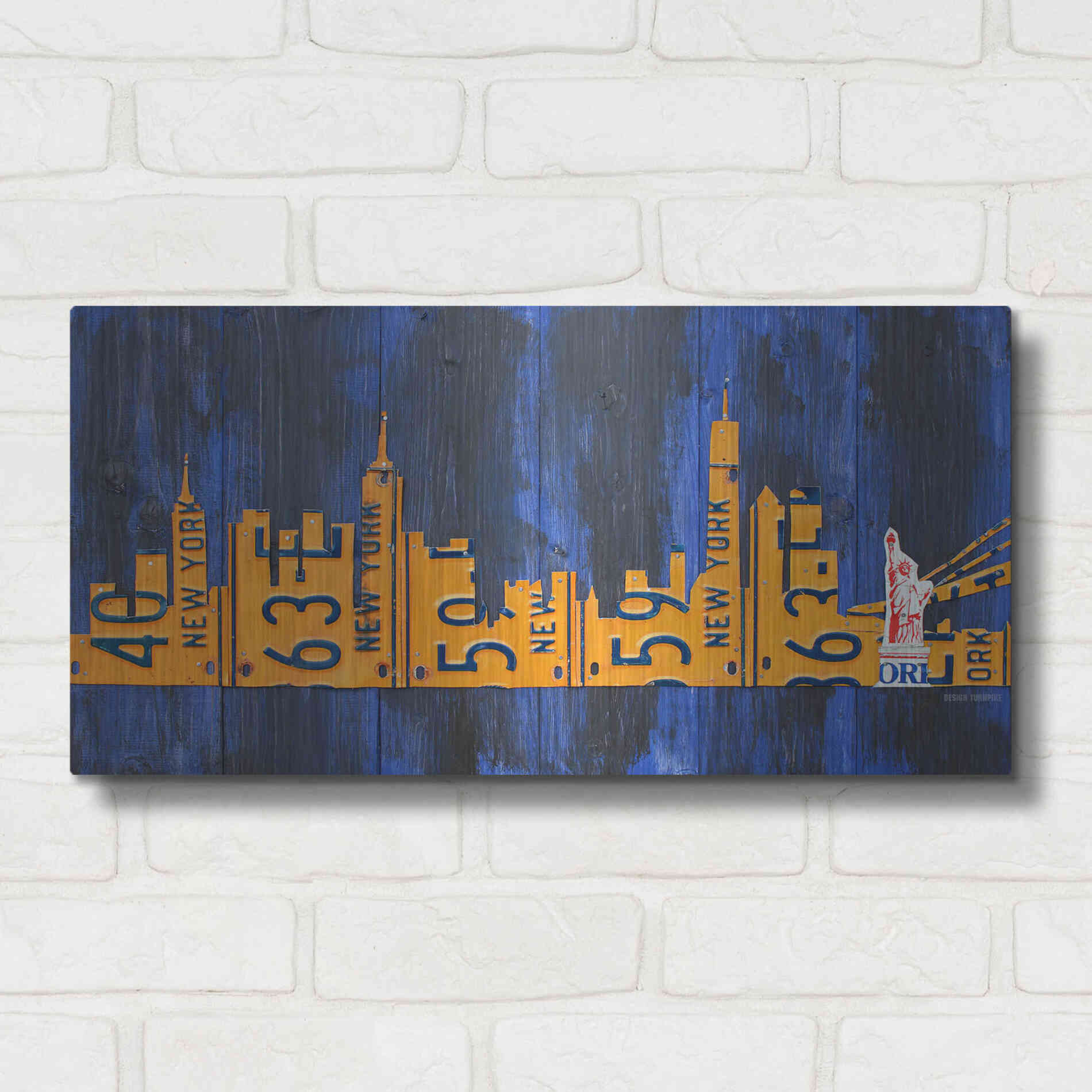 Luxe Metal Art 'Nyc Extended Version License Plate Art' by Design Turnpike, Metal Wall Art,24x12
