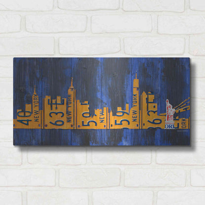 Luxe Metal Art 'Nyc Extended Version License Plate Art' by Design Turnpike, Metal Wall Art,24x12