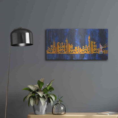 Luxe Metal Art 'Nyc Extended Version License Plate Art' by Design Turnpike, Metal Wall Art,24x12