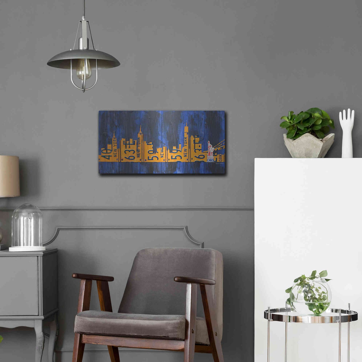 Luxe Metal Art 'Nyc Extended Version License Plate Art' by Design Turnpike, Metal Wall Art,24x12