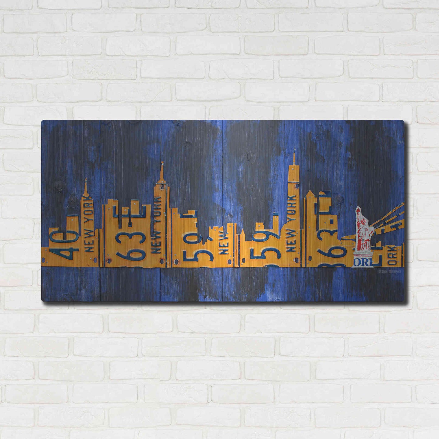 Luxe Metal Art 'Nyc Extended Version License Plate Art' by Design Turnpike, Metal Wall Art,48x24