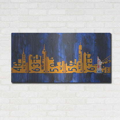 Luxe Metal Art 'Nyc Extended Version License Plate Art' by Design Turnpike, Metal Wall Art,48x24