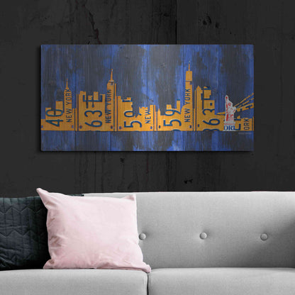 Luxe Metal Art 'Nyc Extended Version License Plate Art' by Design Turnpike, Metal Wall Art,48x24
