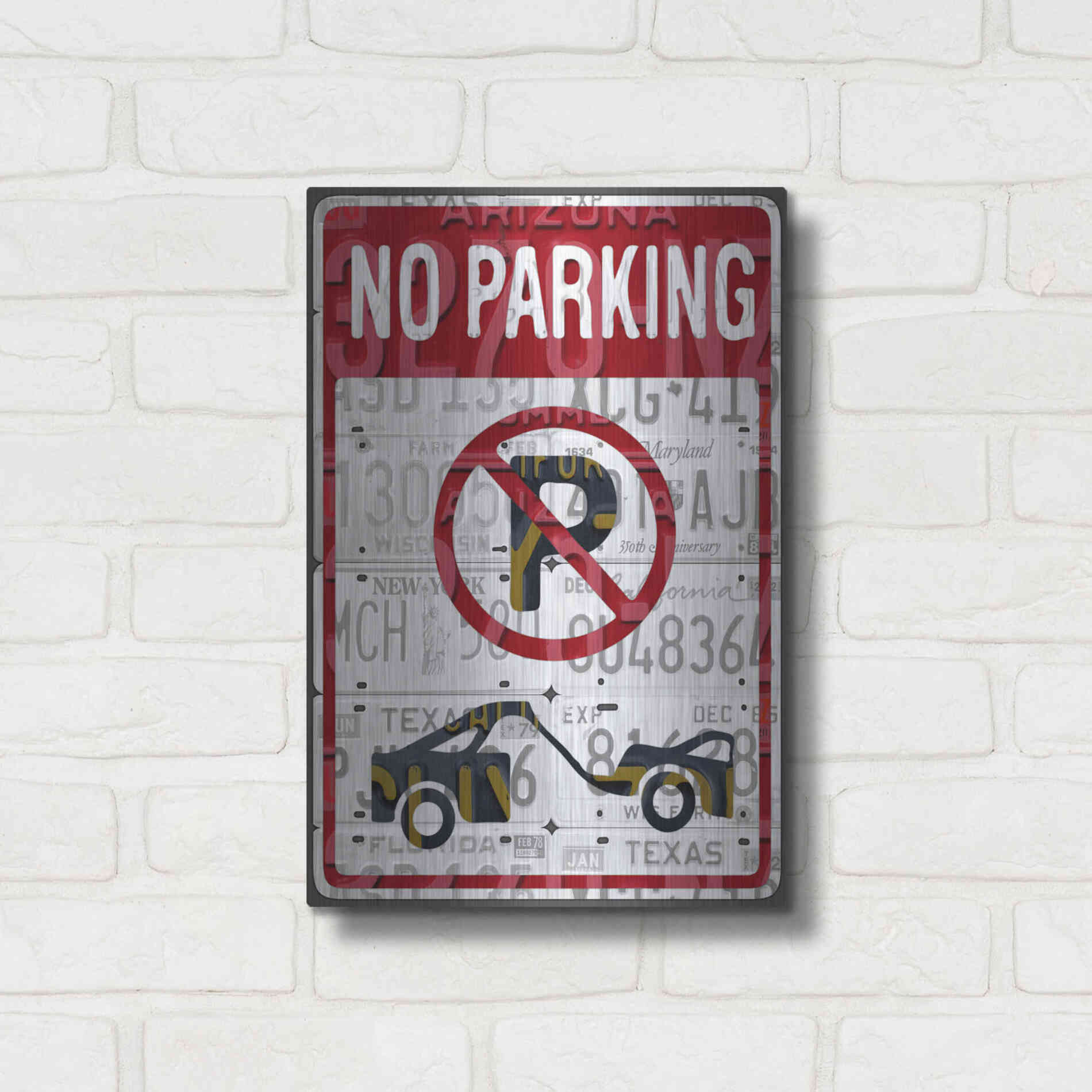 Luxe Metal Art 'No Parking' by Design Turnpike, Metal Wall Art,12x16