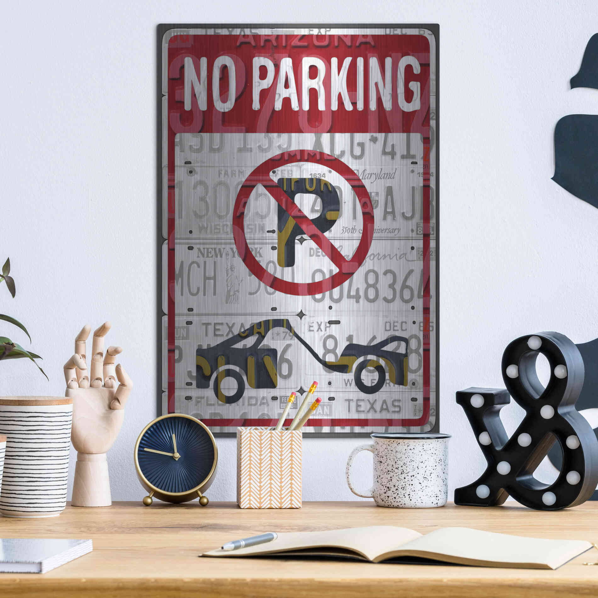 Luxe Metal Art 'No Parking' by Design Turnpike, Metal Wall Art,12x16