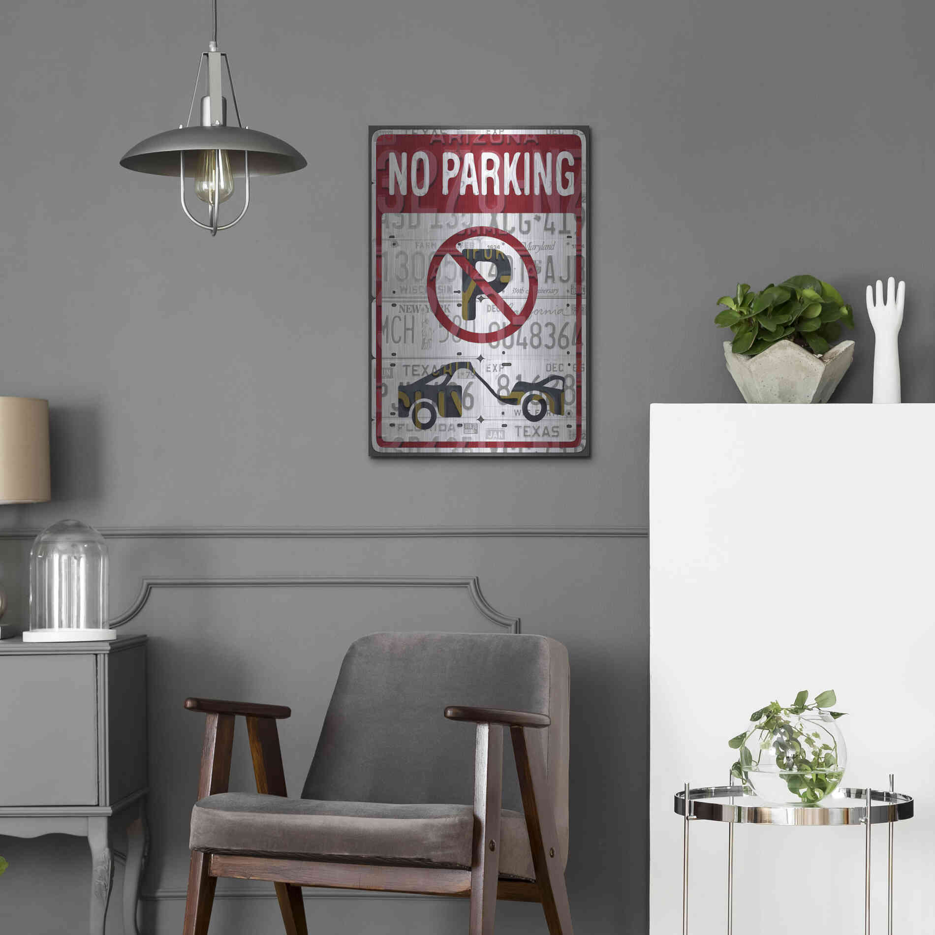 Luxe Metal Art 'No Parking' by Design Turnpike, Metal Wall Art,16x24