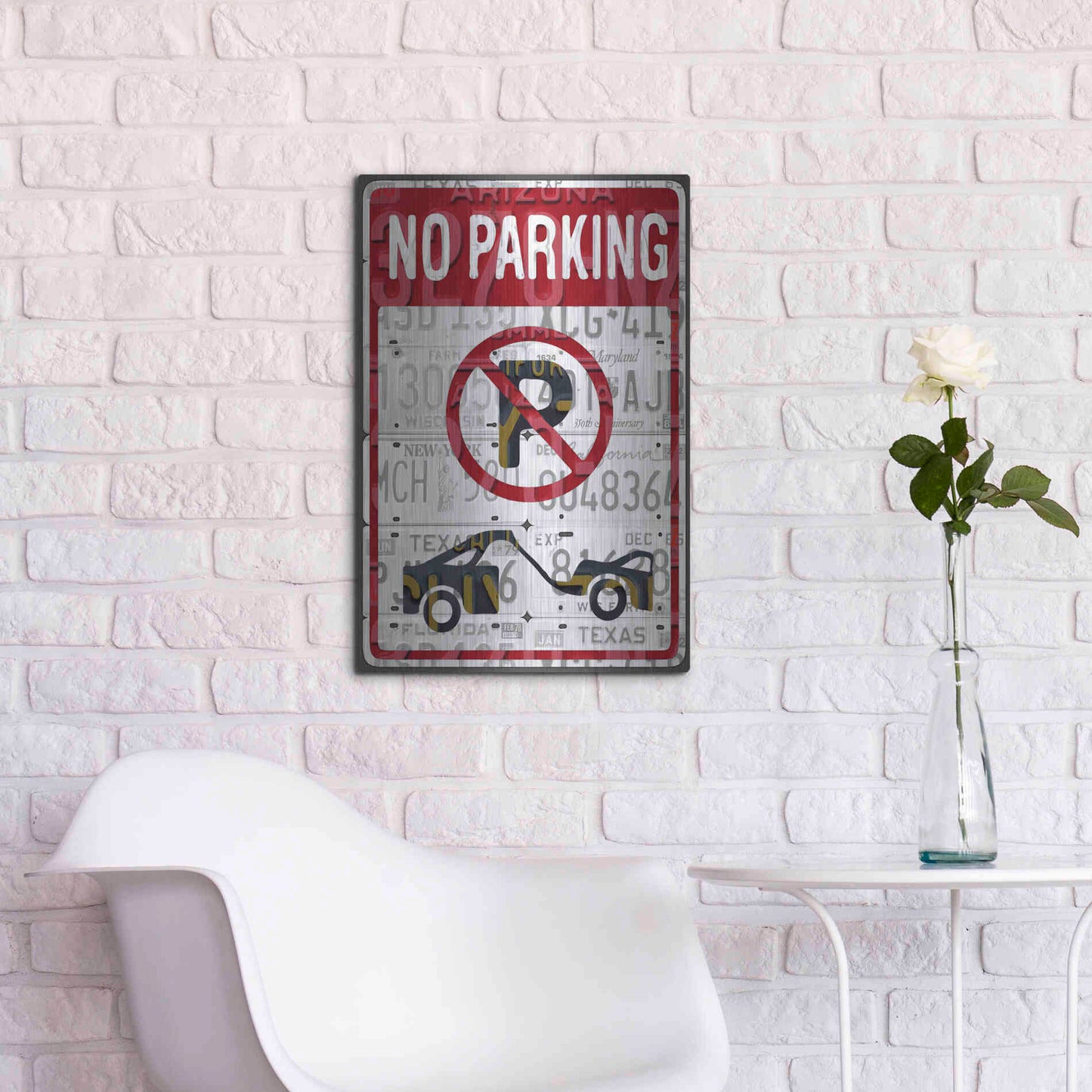 Luxe Metal Art 'No Parking' by Design Turnpike, Metal Wall Art,16x24