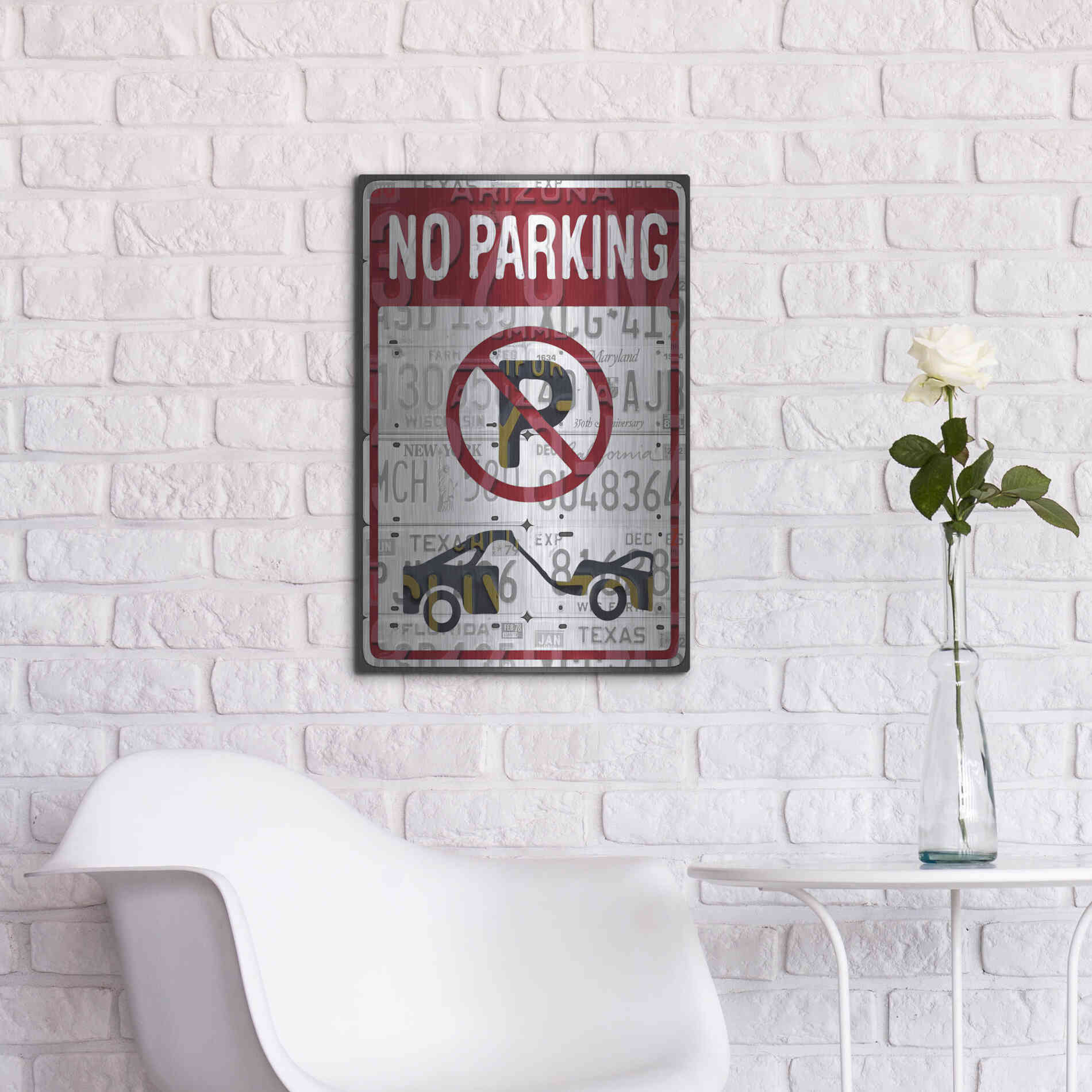 Luxe Metal Art 'No Parking' by Design Turnpike, Metal Wall Art,16x24