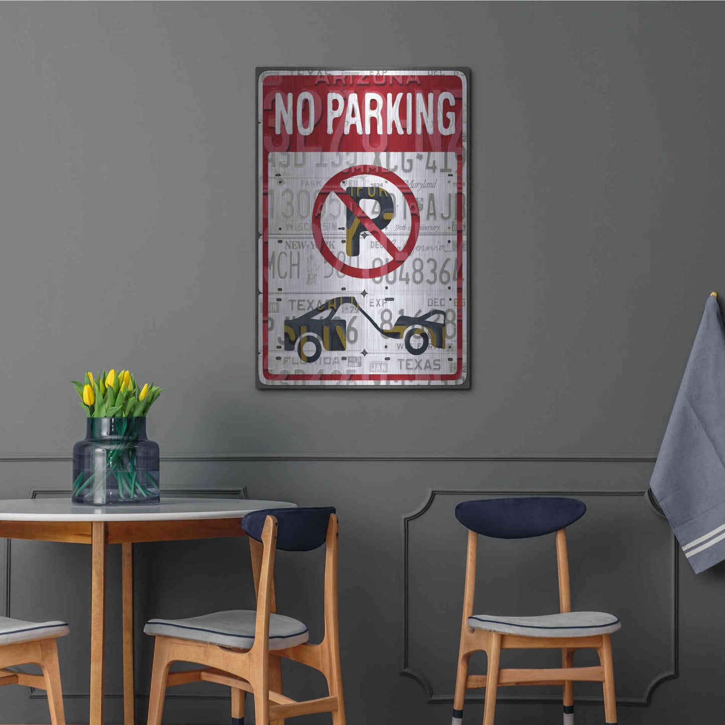 Luxe Metal Art 'No Parking' by Design Turnpike, Metal Wall Art,24x36