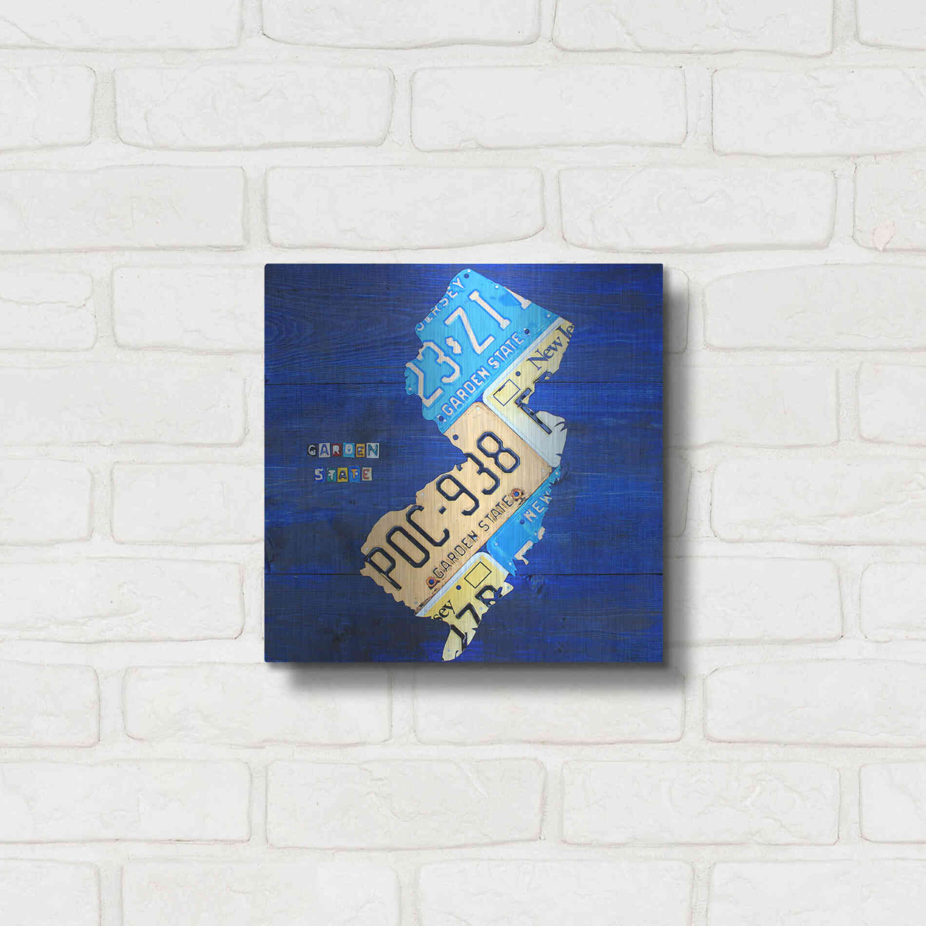 Luxe Metal Art 'New Jersey' by Design Turnpike, Metal Wall Art,12x12