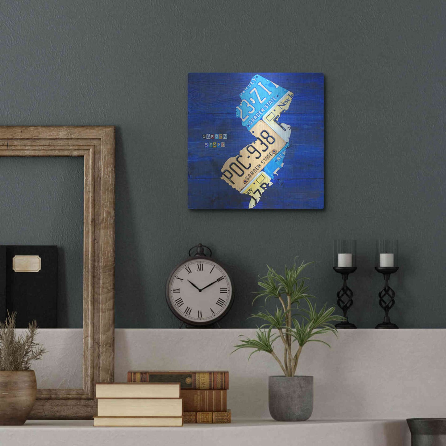 Luxe Metal Art 'New Jersey' by Design Turnpike, Metal Wall Art,12x12