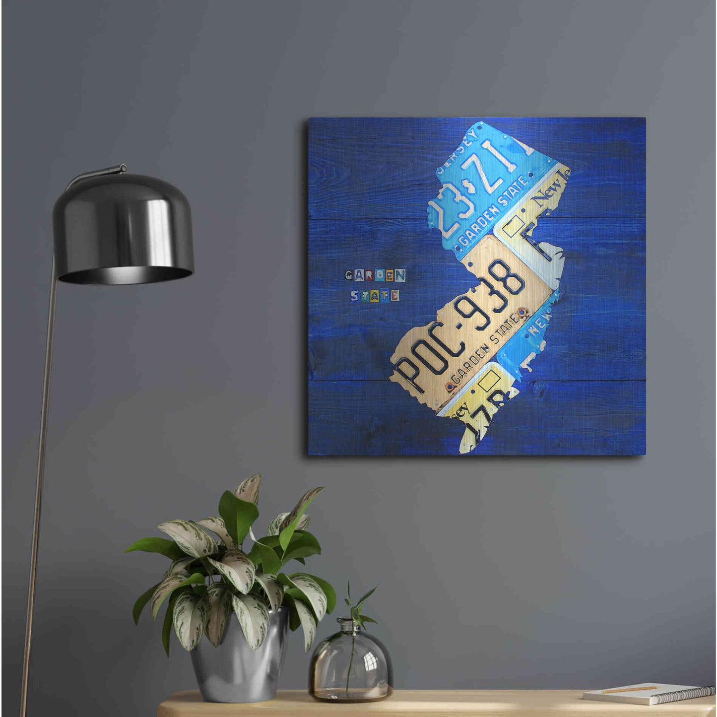 Luxe Metal Art 'New Jersey' by Design Turnpike, Metal Wall Art,24x24