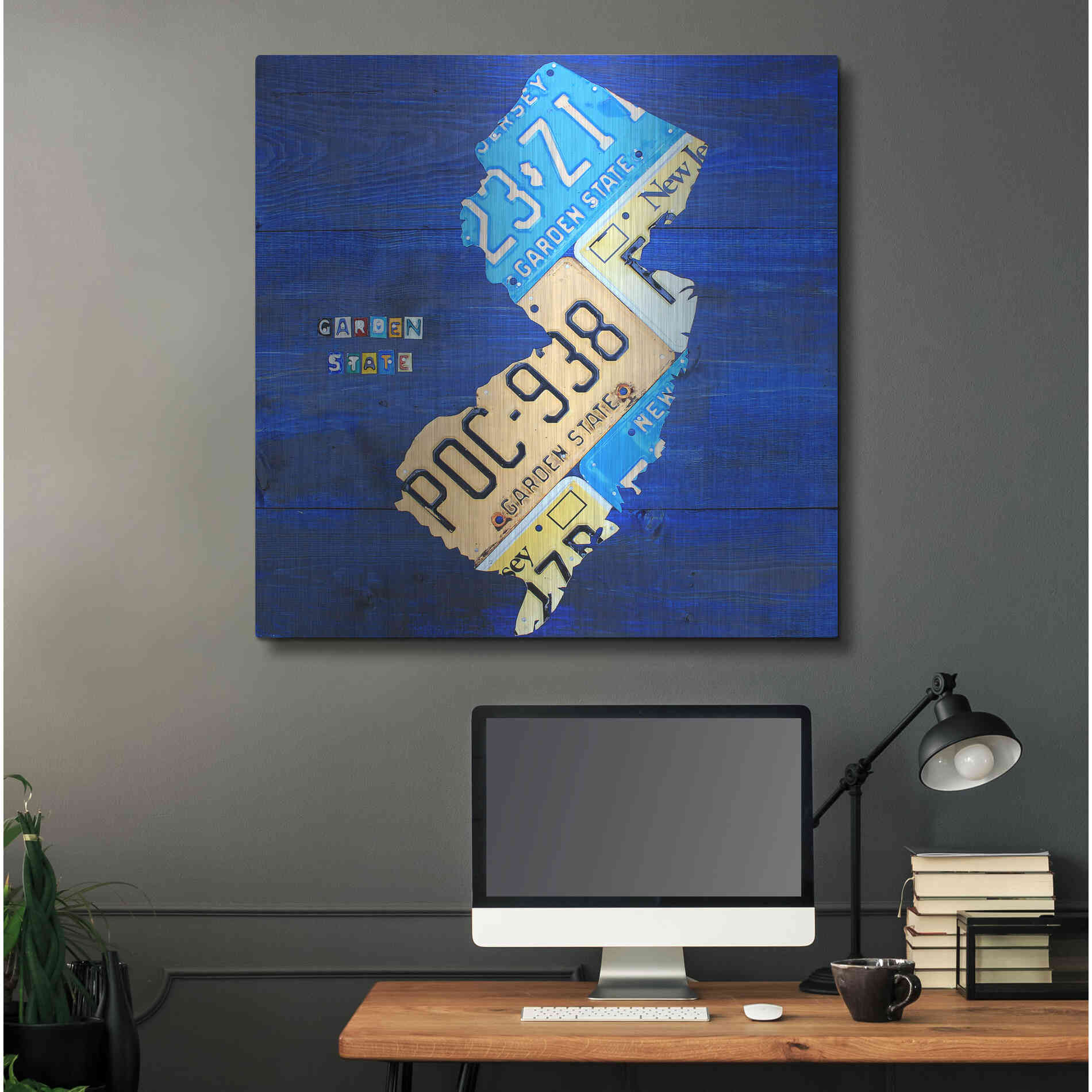 Luxe Metal Art 'New Jersey' by Design Turnpike, Metal Wall Art,36x36