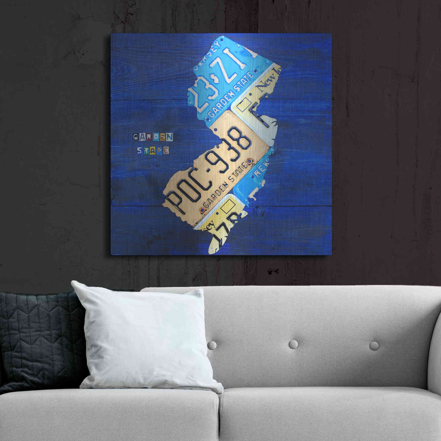 Luxe Metal Art 'New Jersey' by Design Turnpike, Metal Wall Art,36x36