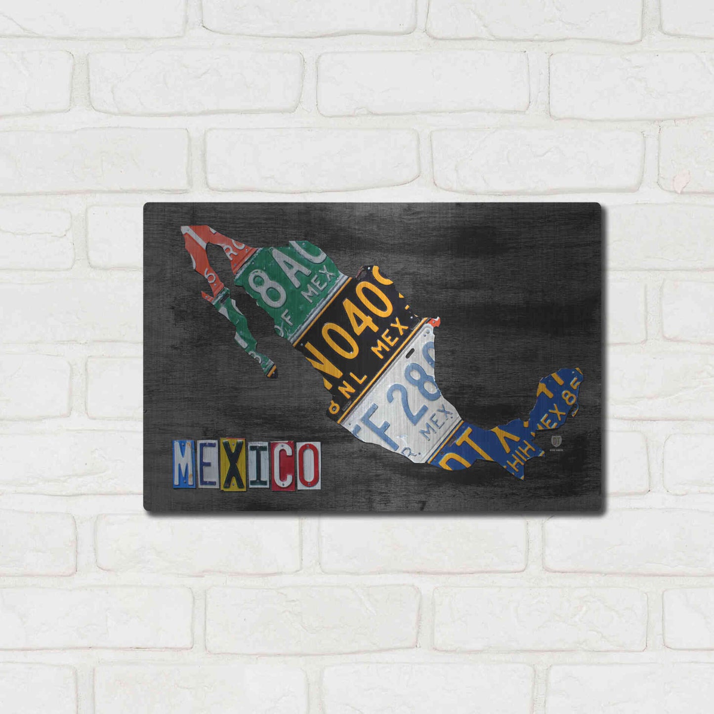 Luxe Metal Art 'Mexico Done Gray' by Design Turnpike, Metal Wall Art,16x12