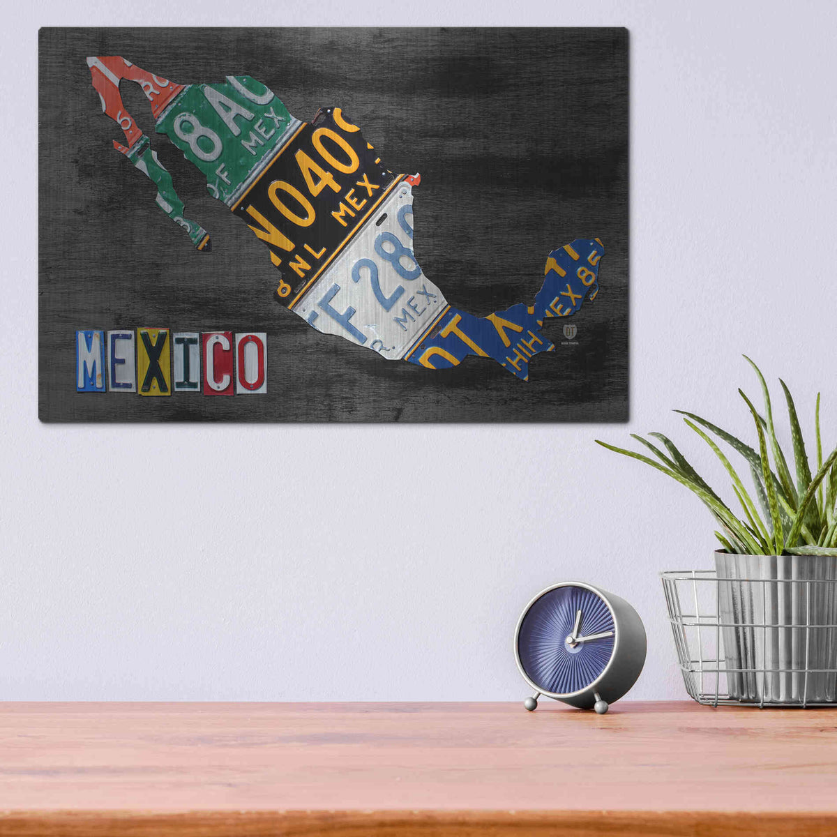 Luxe Metal Art 'Mexico Done Gray' by Design Turnpike, Metal Wall Art,16x12