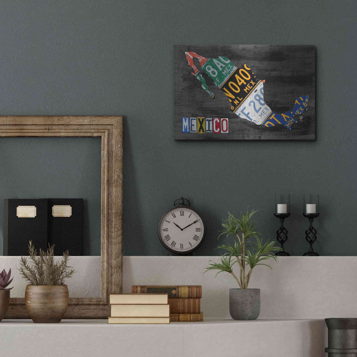 Luxe Metal Art 'Mexico Done Gray' by Design Turnpike, Metal Wall Art,16x12