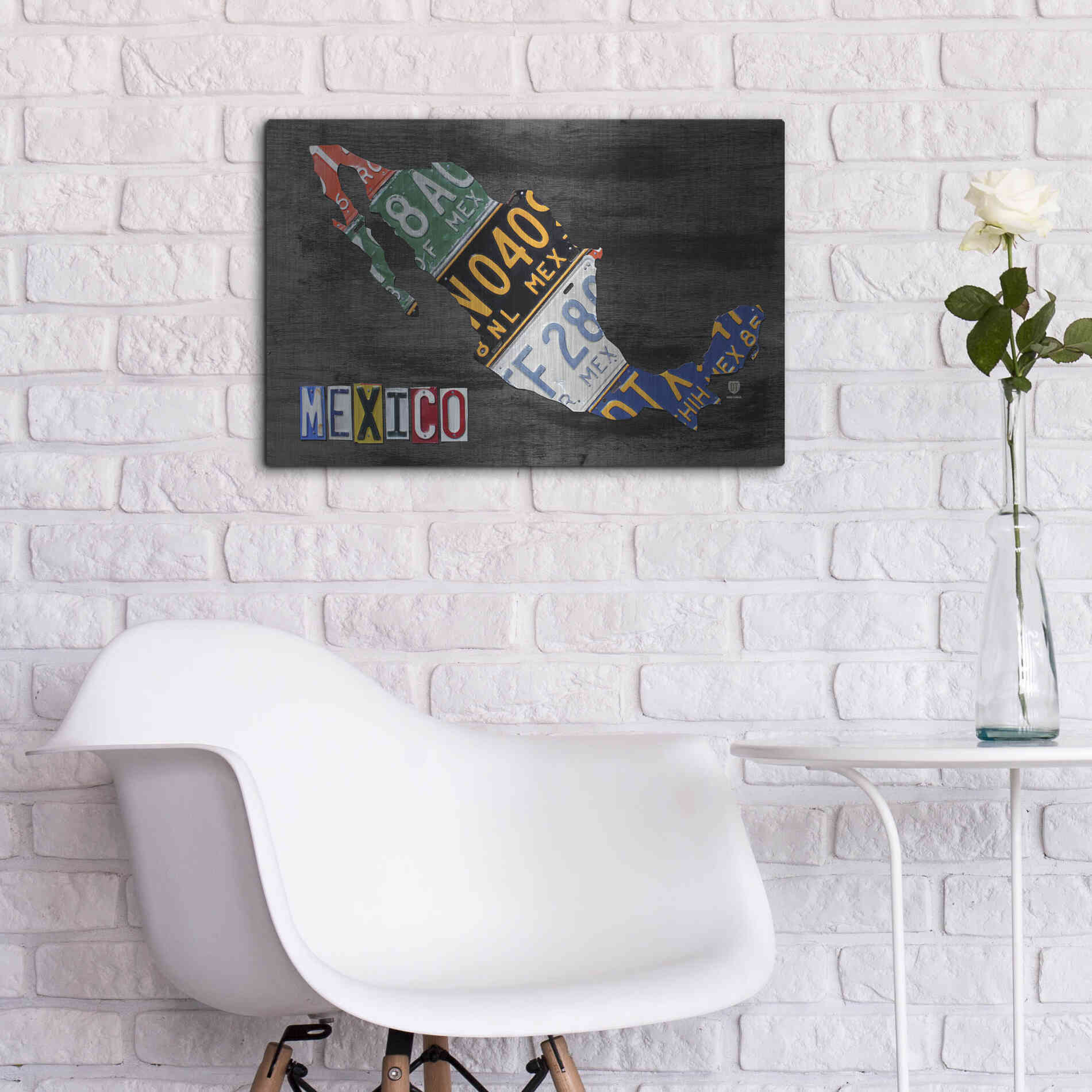 Luxe Metal Art 'Mexico Done Gray' by Design Turnpike, Metal Wall Art,24x16