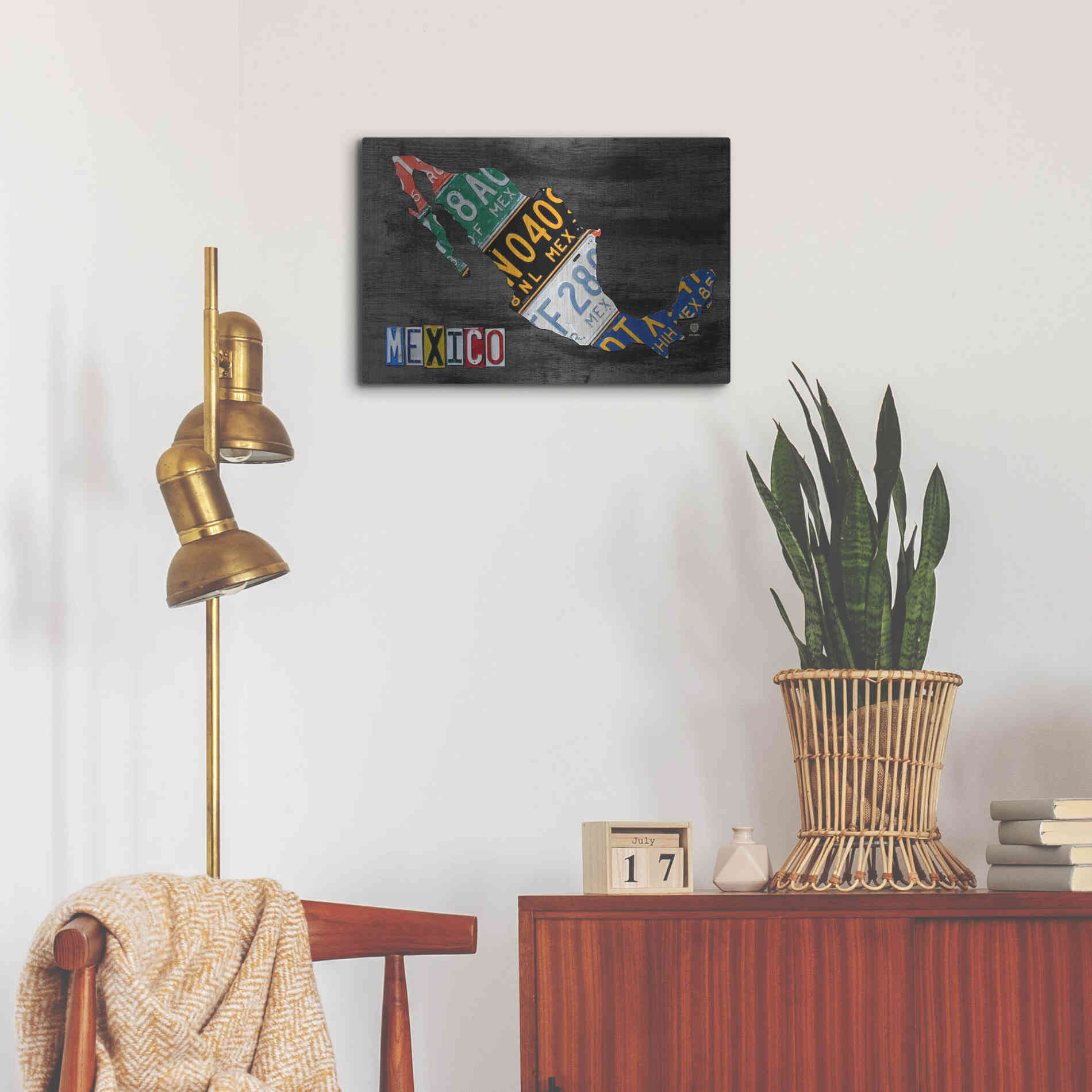 Luxe Metal Art 'Mexico Done Gray' by Design Turnpike, Metal Wall Art,24x16