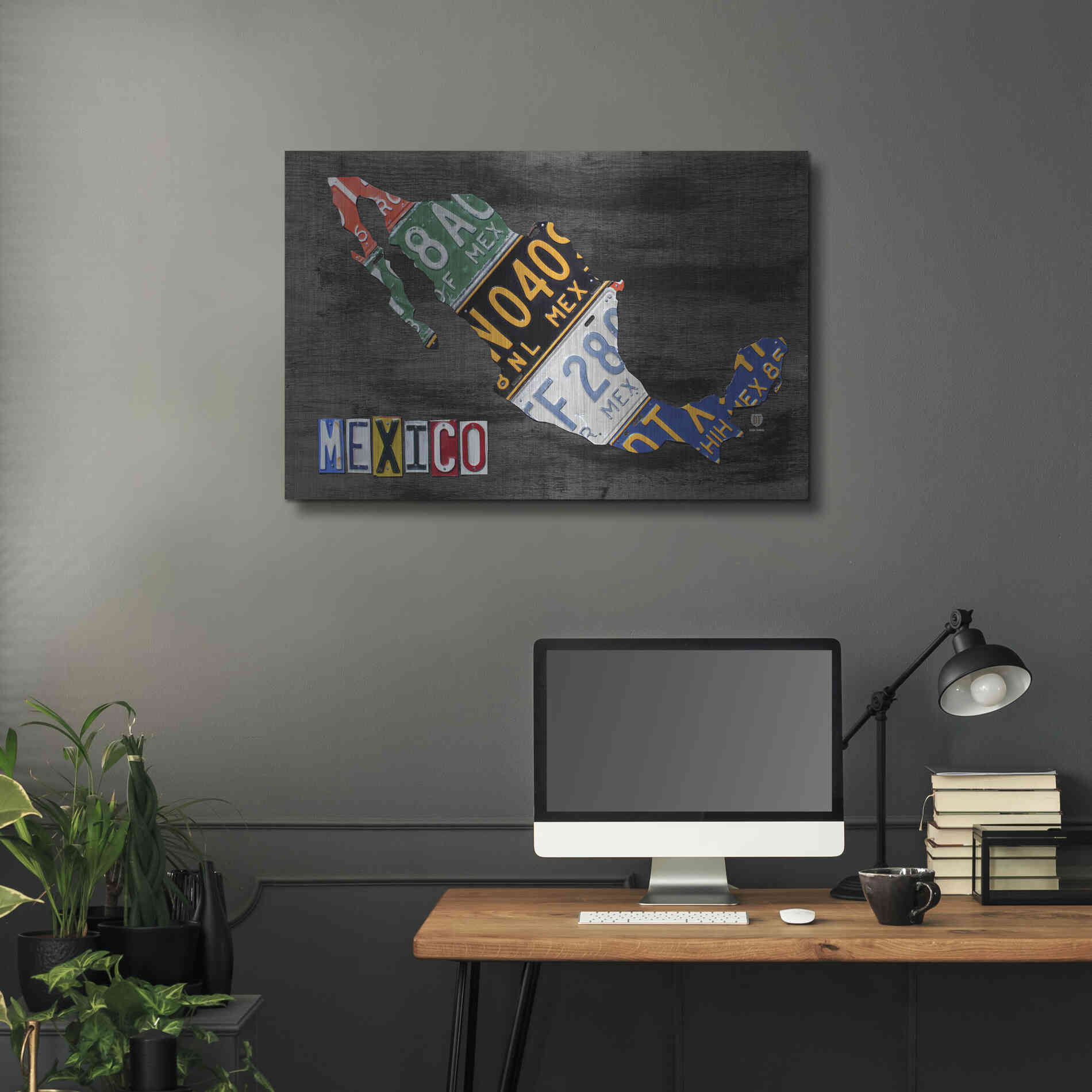 Luxe Metal Art 'Mexico Done Gray' by Design Turnpike, Metal Wall Art,36x24