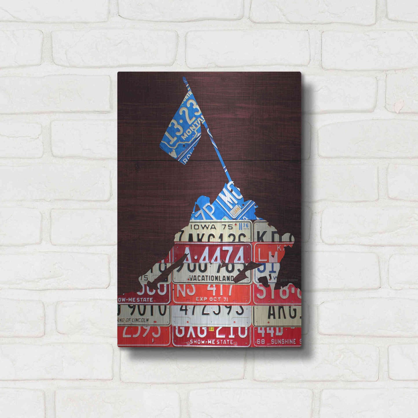 Luxe Metal Art 'Iwo Jima License Plate Art' by Design Turnpike, Metal Wall Art,12x16