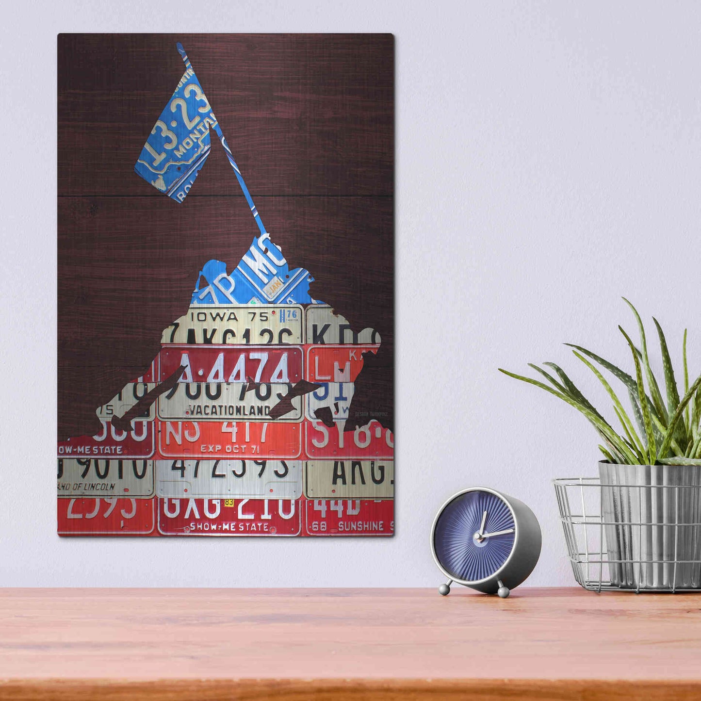 Luxe Metal Art 'Iwo Jima License Plate Art' by Design Turnpike, Metal Wall Art,12x16