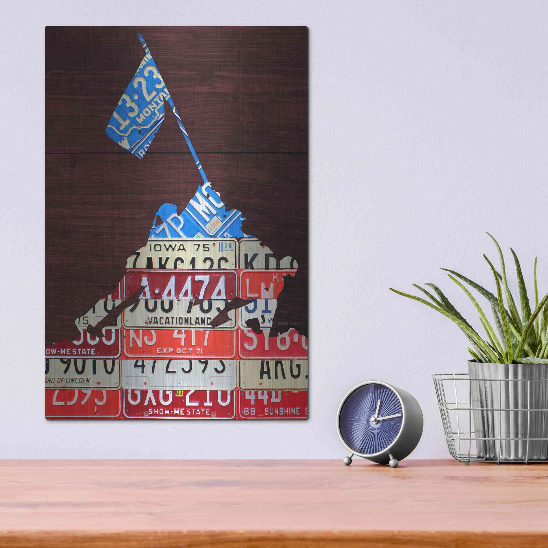 Luxe Metal Art 'Iwo Jima License Plate Art' by Design Turnpike, Metal Wall Art,12x16