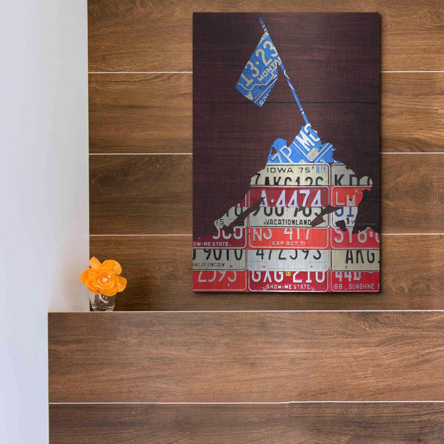 Luxe Metal Art 'Iwo Jima License Plate Art' by Design Turnpike, Metal Wall Art,12x16