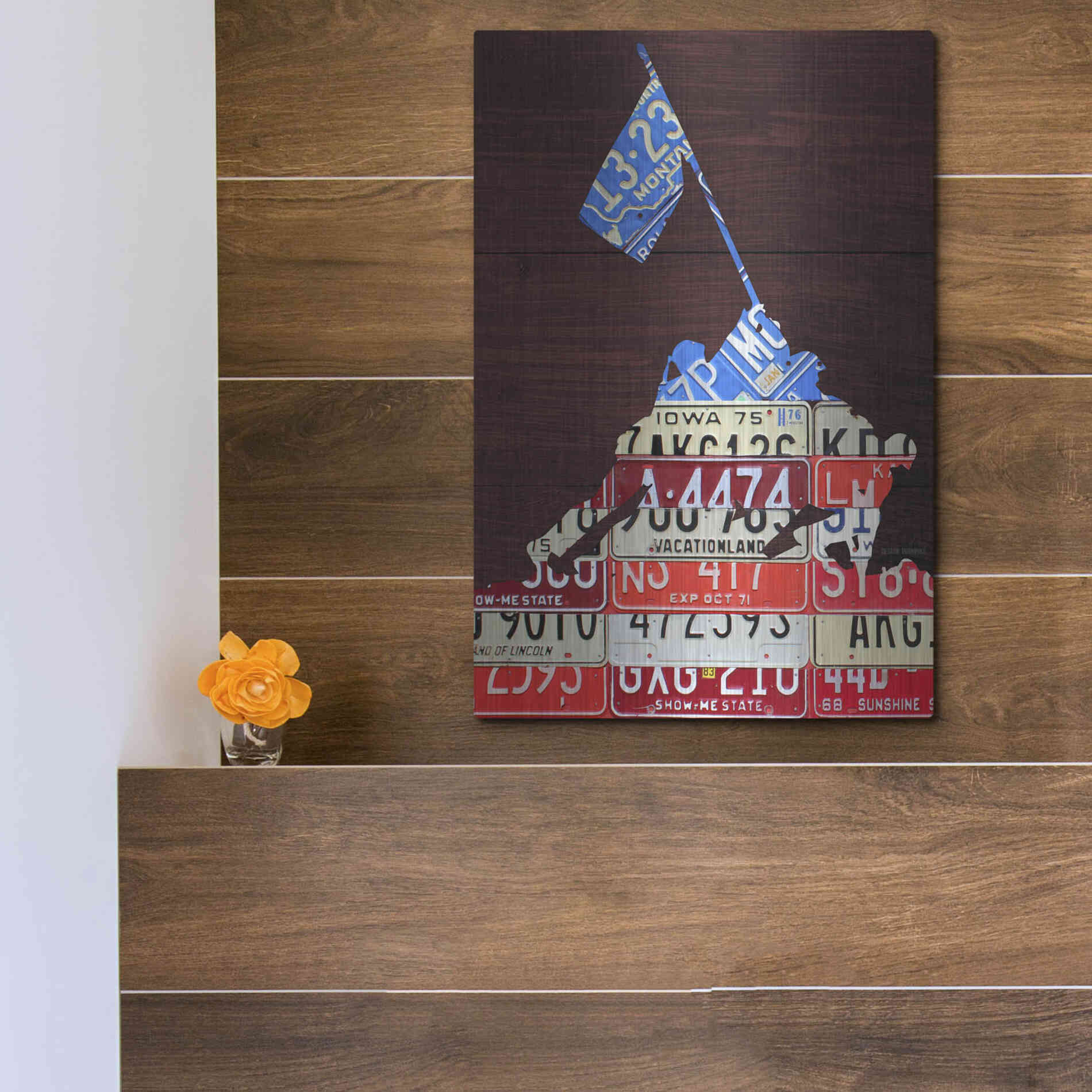 Luxe Metal Art 'Iwo Jima License Plate Art' by Design Turnpike, Metal Wall Art,12x16