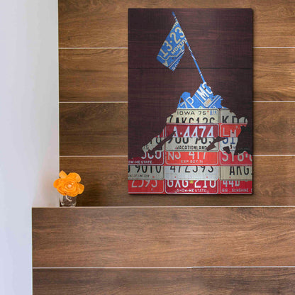 Luxe Metal Art 'Iwo Jima License Plate Art' by Design Turnpike, Metal Wall Art,12x16