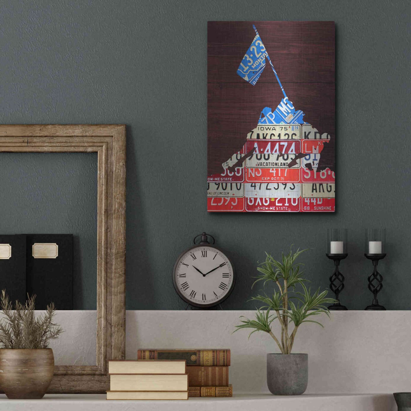 Luxe Metal Art 'Iwo Jima License Plate Art' by Design Turnpike, Metal Wall Art,12x16