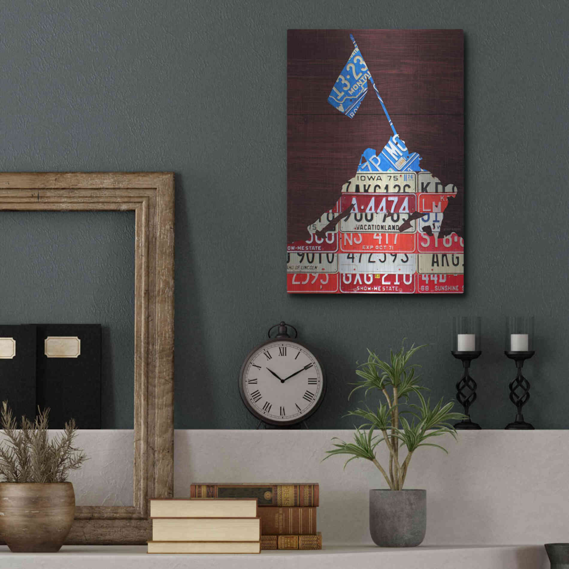 Luxe Metal Art 'Iwo Jima License Plate Art' by Design Turnpike, Metal Wall Art,12x16