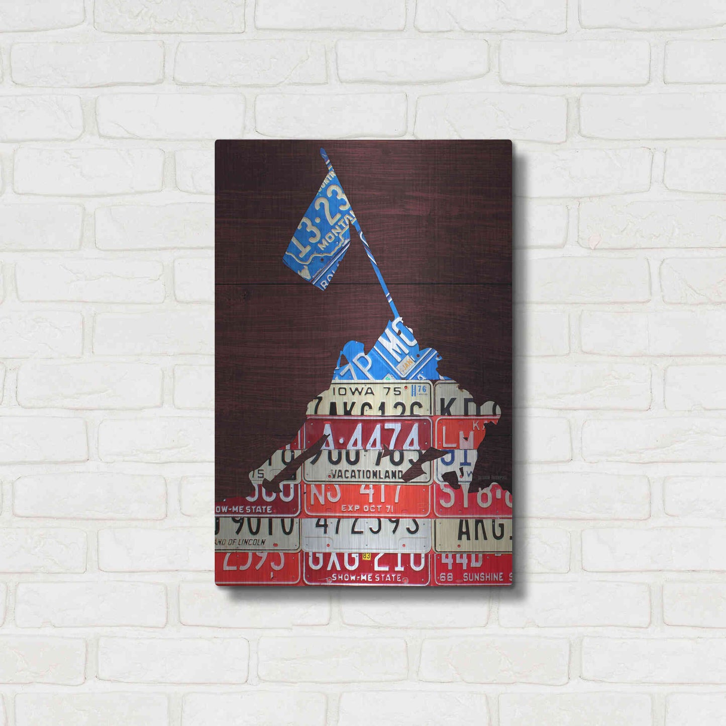 Luxe Metal Art 'Iwo Jima License Plate Art' by Design Turnpike, Metal Wall Art,16x24
