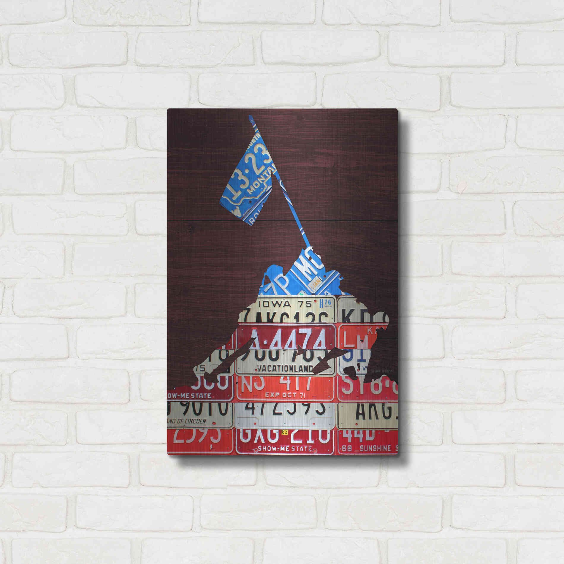 Luxe Metal Art 'Iwo Jima License Plate Art' by Design Turnpike, Metal Wall Art,16x24