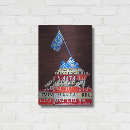 Luxe Metal Art 'Iwo Jima License Plate Art' by Design Turnpike, Metal Wall Art,16x24