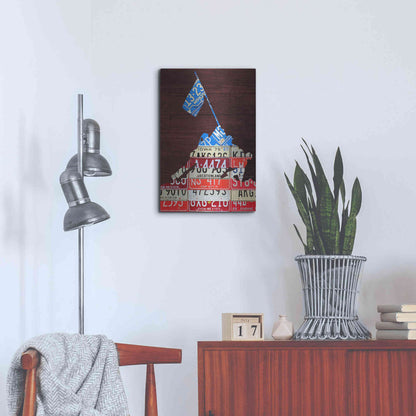 Luxe Metal Art 'Iwo Jima License Plate Art' by Design Turnpike, Metal Wall Art,16x24