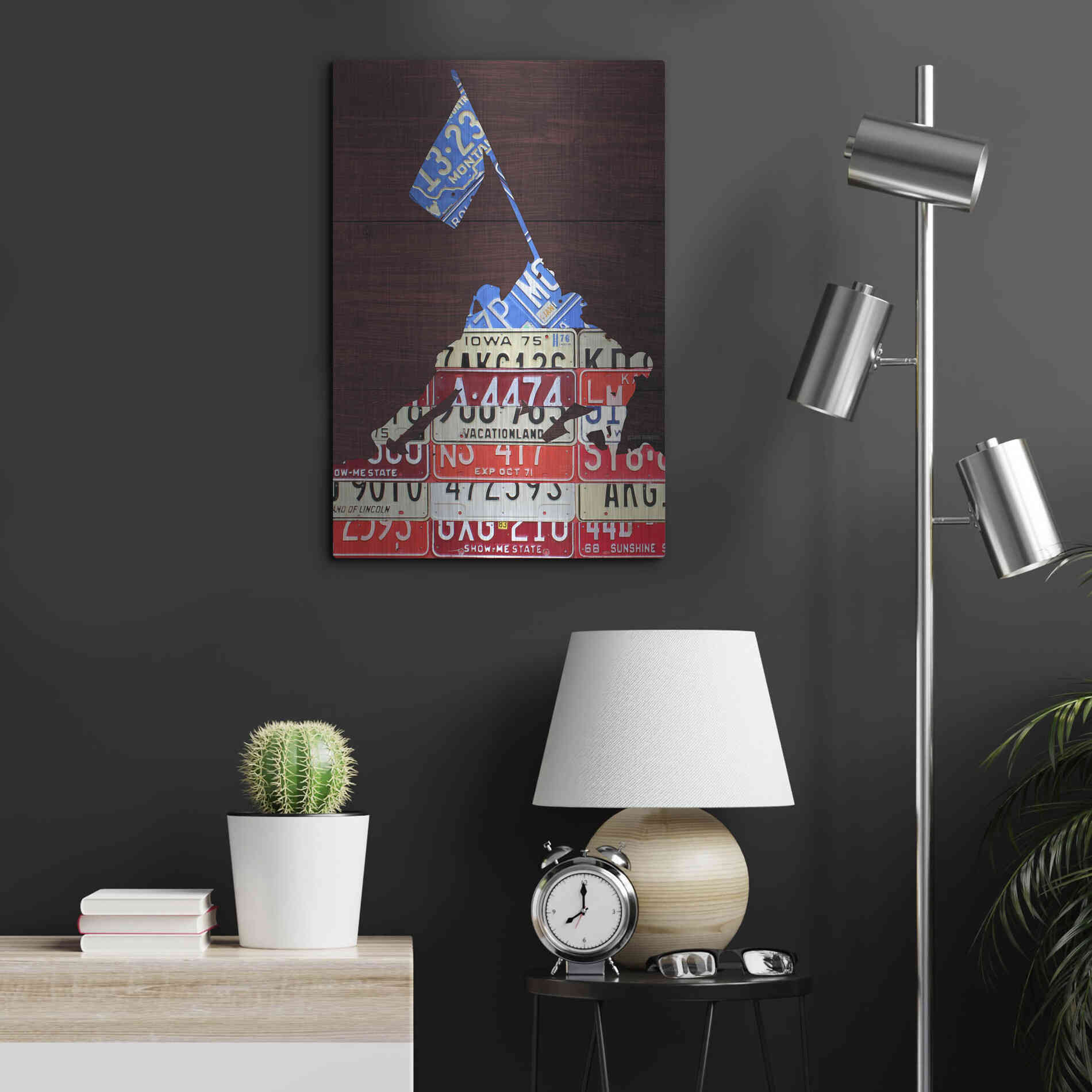Luxe Metal Art 'Iwo Jima License Plate Art' by Design Turnpike, Metal Wall Art,16x24