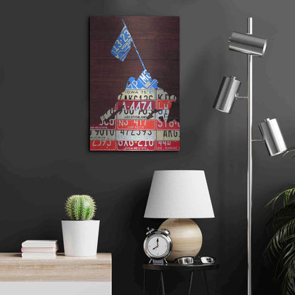 Luxe Metal Art 'Iwo Jima License Plate Art' by Design Turnpike, Metal Wall Art,16x24