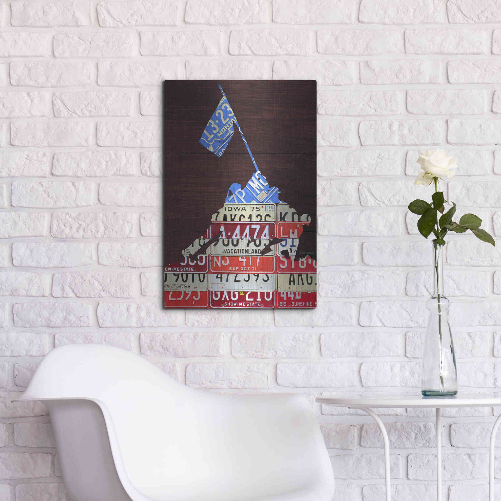 Luxe Metal Art 'Iwo Jima License Plate Art' by Design Turnpike, Metal Wall Art,16x24
