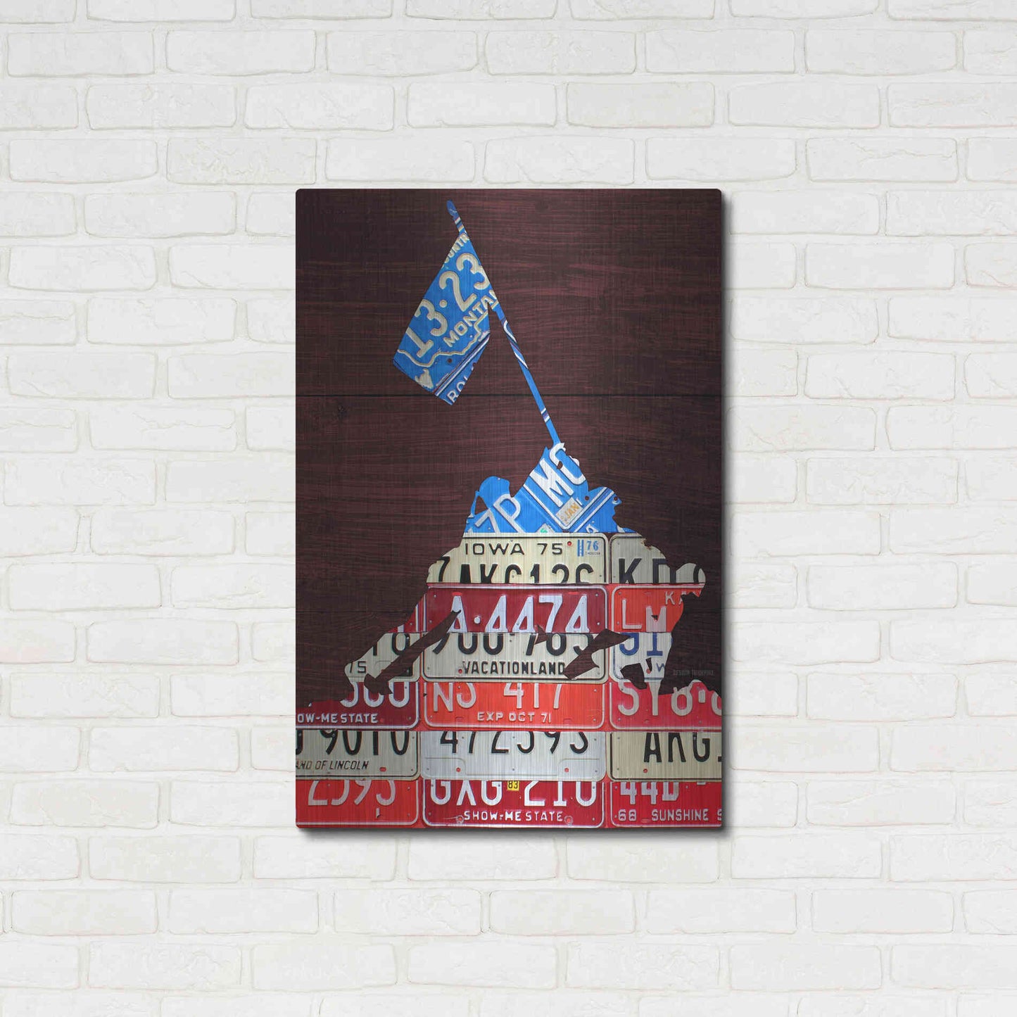 Luxe Metal Art 'Iwo Jima License Plate Art' by Design Turnpike, Metal Wall Art,24x36