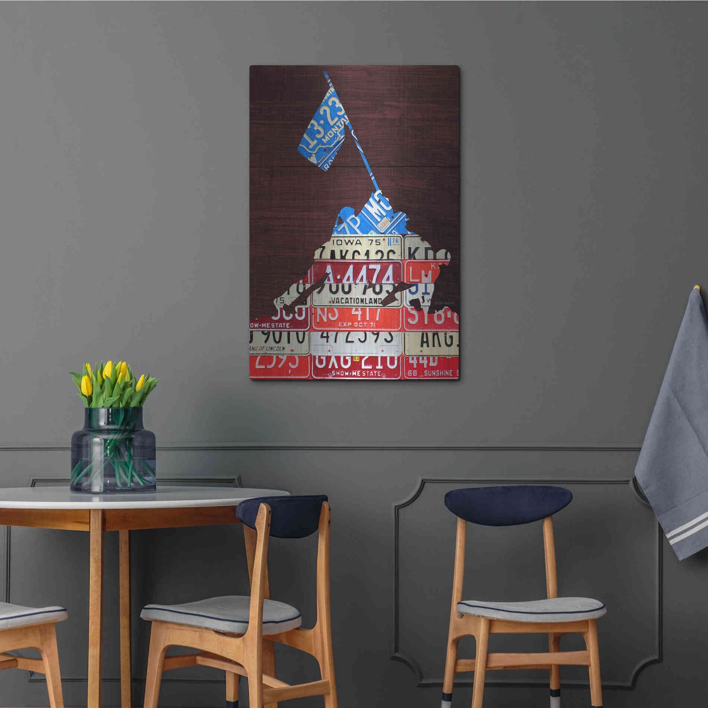 Luxe Metal Art 'Iwo Jima License Plate Art' by Design Turnpike, Metal Wall Art,24x36