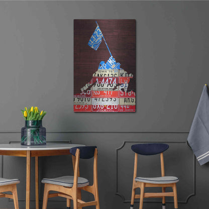 Luxe Metal Art 'Iwo Jima License Plate Art' by Design Turnpike, Metal Wall Art,24x36
