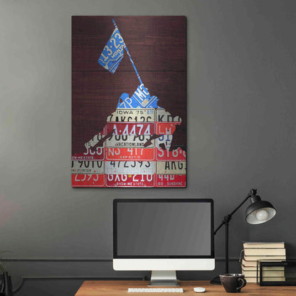 Luxe Metal Art 'Iwo Jima License Plate Art' by Design Turnpike, Metal Wall Art,24x36