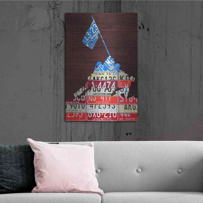 Luxe Metal Art 'Iwo Jima License Plate Art' by Design Turnpike, Metal Wall Art,24x36