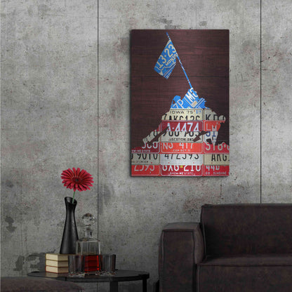 Luxe Metal Art 'Iwo Jima License Plate Art' by Design Turnpike, Metal Wall Art,24x36