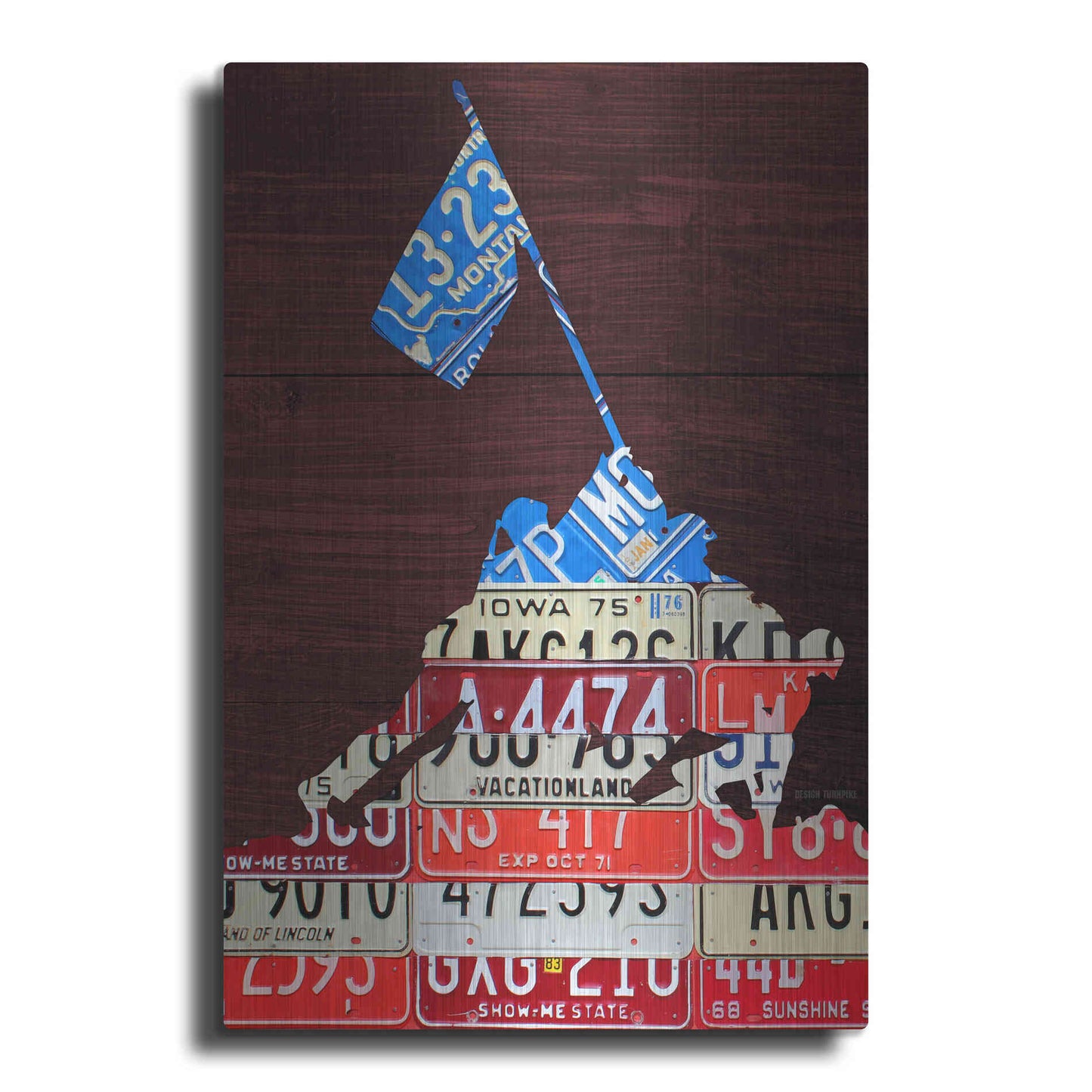 Luxe Metal Art 'Iwo Jima License Plate Art' by Design Turnpike, Metal Wall Art