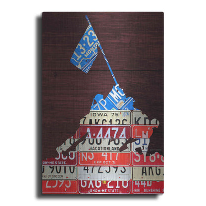 Luxe Metal Art 'Iwo Jima License Plate Art' by Design Turnpike, Metal Wall Art