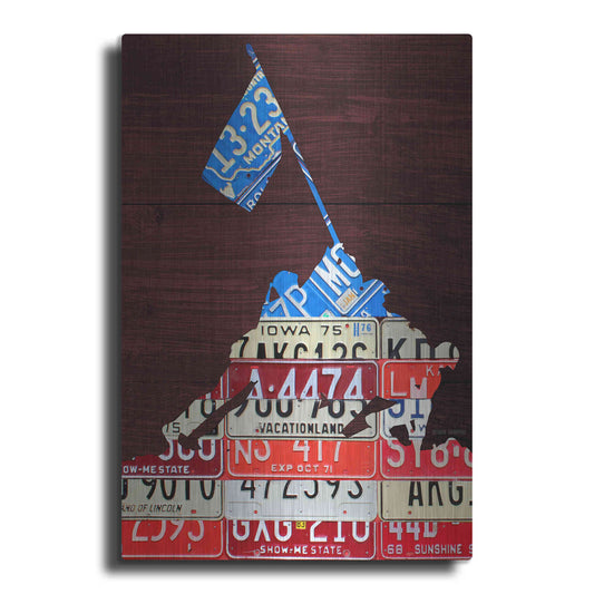 Luxe Metal Art 'Iwo Jima License Plate Art' by Design Turnpike, Metal Wall Art